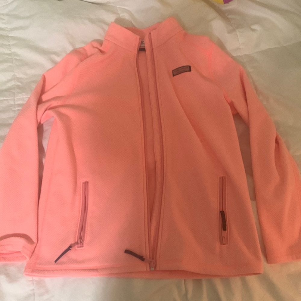 Coral girls XL vineyard vines zip up jacket